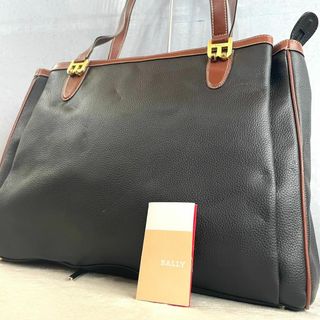 バリー(Bally)の【美品】 バリー トートバッグ オールレザー 肩掛け A4 大容量 黒 ビジネス(トートバッグ)