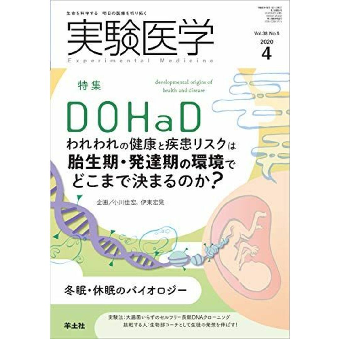 実験医学 2020年4月 Vol.38 No.6 DOHaD?われわれの健康と疾患リスクは胎生期・発達期の環境でどこまで決まるのか？ エンタメ/ホビーの本(語学/参考書)の商品写真