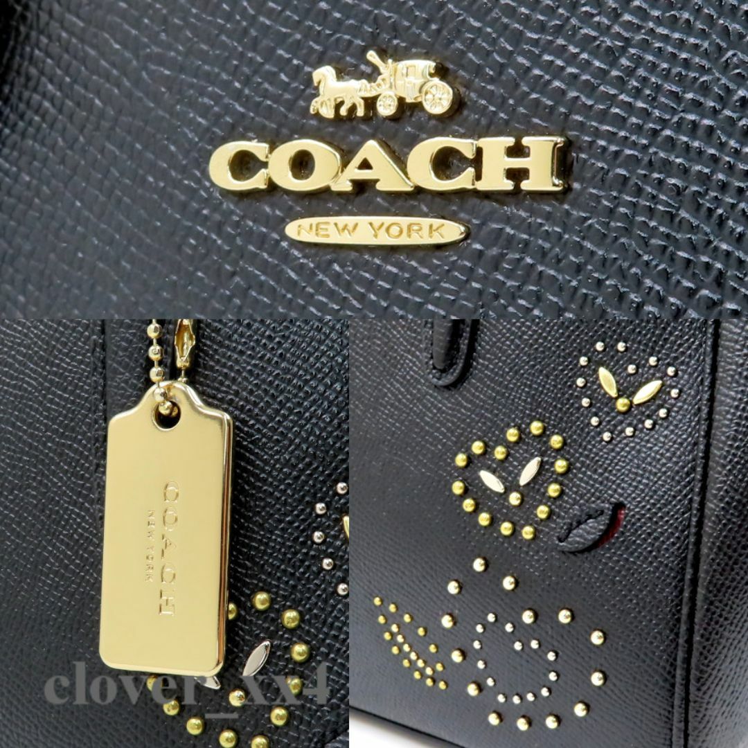 COACH(コーチ)の【美品】コーチ ショルダーバッグ ブラック レザー ハート リベット サリー レディースのバッグ(ショルダーバッグ)の商品写真