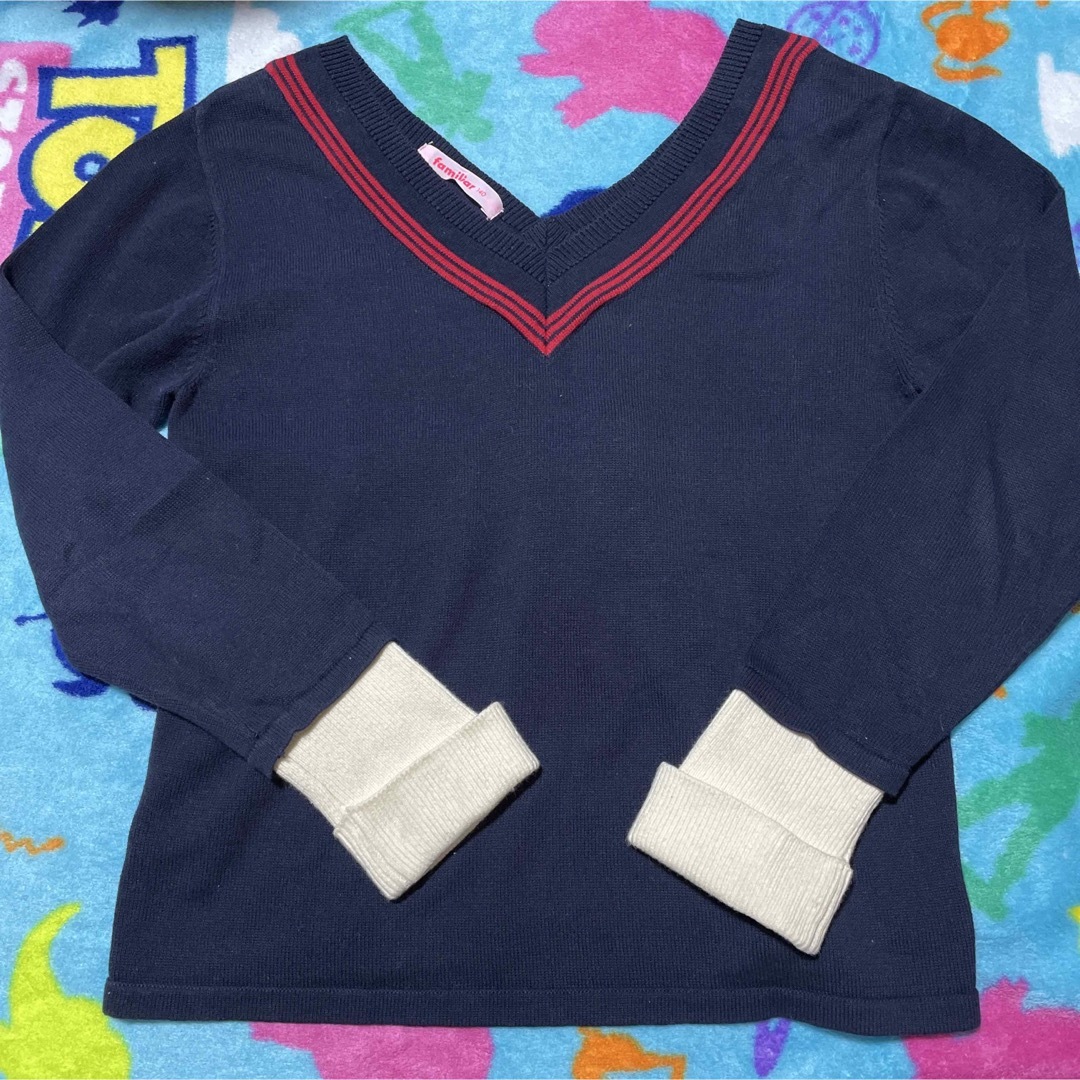 familiar(ファミリア)のファミリア familiar セーター ニット Vネック 140 キッズ/ベビー/マタニティのキッズ服男の子用(90cm~)(ニット)の商品写真