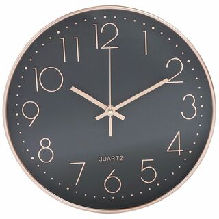 【色: ブラック×桜色】matakoko315 掛け時計 壁掛け時計 シンプル (置時計)