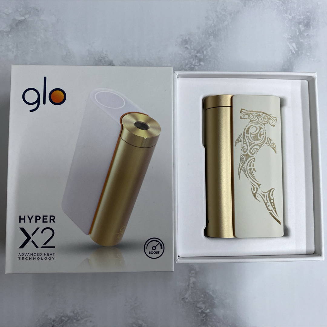 glo(グロー)のトライバル シャーク レーザー加工 glo hyper X2 グローハイパー本体 メンズのファッション小物(タバコグッズ)の商品写真