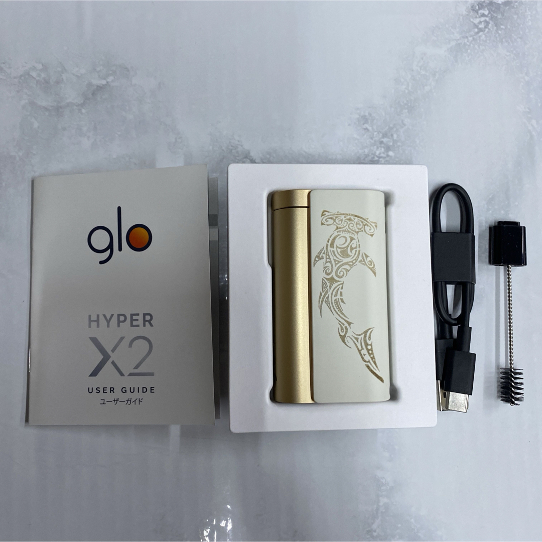 glo(グロー)のトライバル シャーク レーザー加工 glo hyper X2 グローハイパー本体 メンズのファッション小物(タバコグッズ)の商品写真