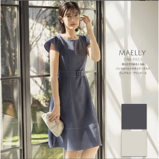 トッコクローゼット(TOCCO closet)の大人気完売品フレアスリーブワンピース【maellyマエリー】ネイビー(ロングワンピース/マキシワンピース)