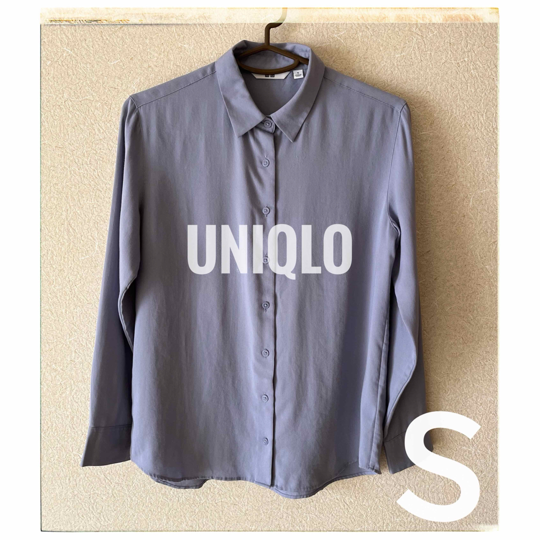 UNIQLO(ユニクロ)の訳あり UNIQLO ユニクロ　レディースシャツ　グレー　S レディースのトップス(シャツ/ブラウス(長袖/七分))の商品写真