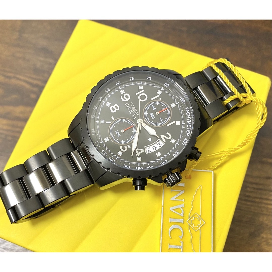 INVICTA(インビクタ)の【新品】Invicta スペシャリテ ブラック クロノグラフウォッチ メンズの時計(腕時計(アナログ))の商品写真