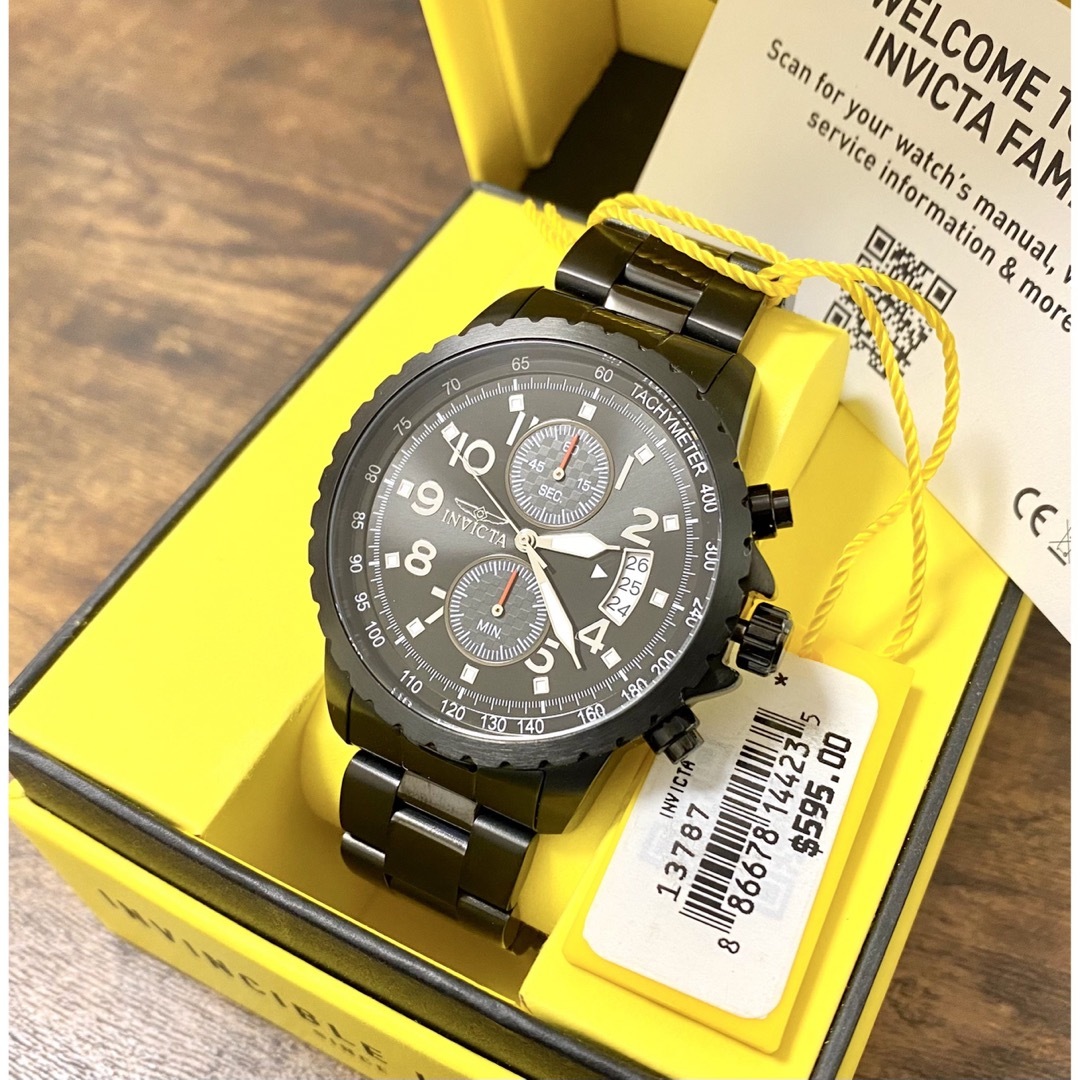 INVICTA(インビクタ)の【新品】Invicta スペシャリテ ブラック クロノグラフウォッチ メンズの時計(腕時計(アナログ))の商品写真