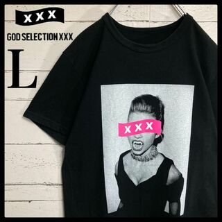 ゴッドセレクショントリプルエックス(GOD SELECTION XXX)の【希少モデル】ゴッドセレクション☆女性フォトプリント Tシャツ 入手困難 黒(Tシャツ/カットソー(半袖/袖なし))