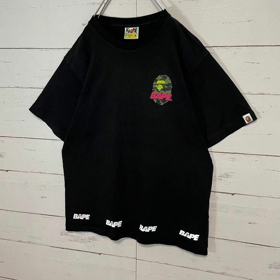 A BATHING APE(アベイシングエイプ)の【超希少モデル】アベイシングエイプ☆両面プリント バックロゴ Tシャツ 人気 メンズのトップス(Tシャツ/カットソー(半袖/袖なし))の商品写真