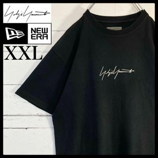 ヨウジヤマモト(Yohji Yamamoto)の【希少2XLサイズ】ヨウジヤマモト×ニューエラ☆刺繍ロゴ 人気コラボ Tシャツ(Tシャツ/カットソー(半袖/袖なし))