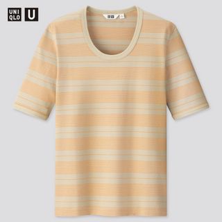 ユニクロ(UNIQLO)の新品●UNIQLO U ルメール フィットボーダークルーネックT（半袖）　L(Tシャツ(半袖/袖なし))