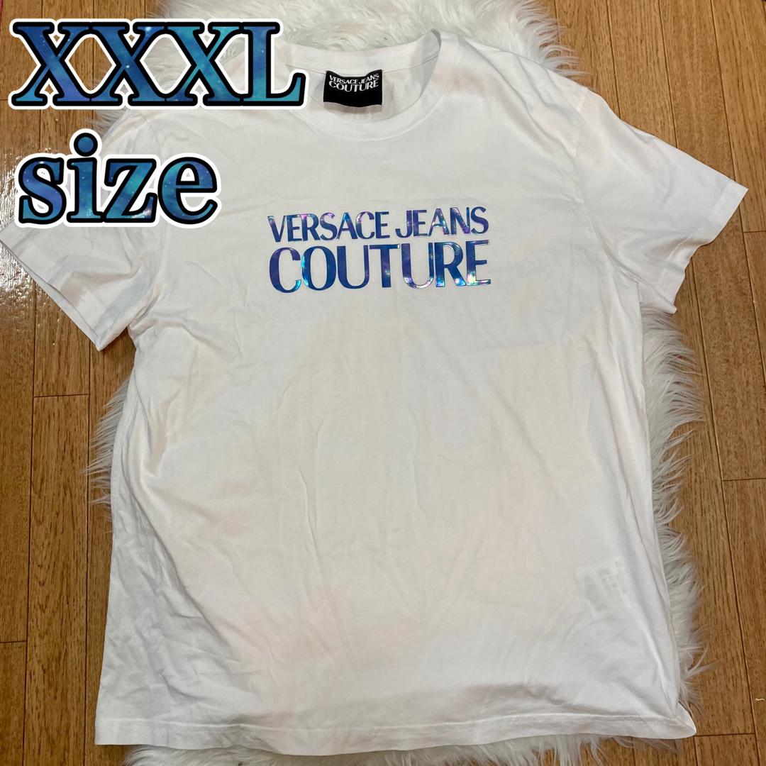 ロゴプリント コットン Tシャツ XXXL メンズ ヴェルサーチ ホワイト メンズのトップス(Tシャツ/カットソー(半袖/袖なし))の商品写真