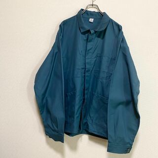 ヴィンテージ(VINTAGE)のユーロ古着　ワークジャケット　カバーオール　青緑色　ヴィンテージ　P560(カバーオール)