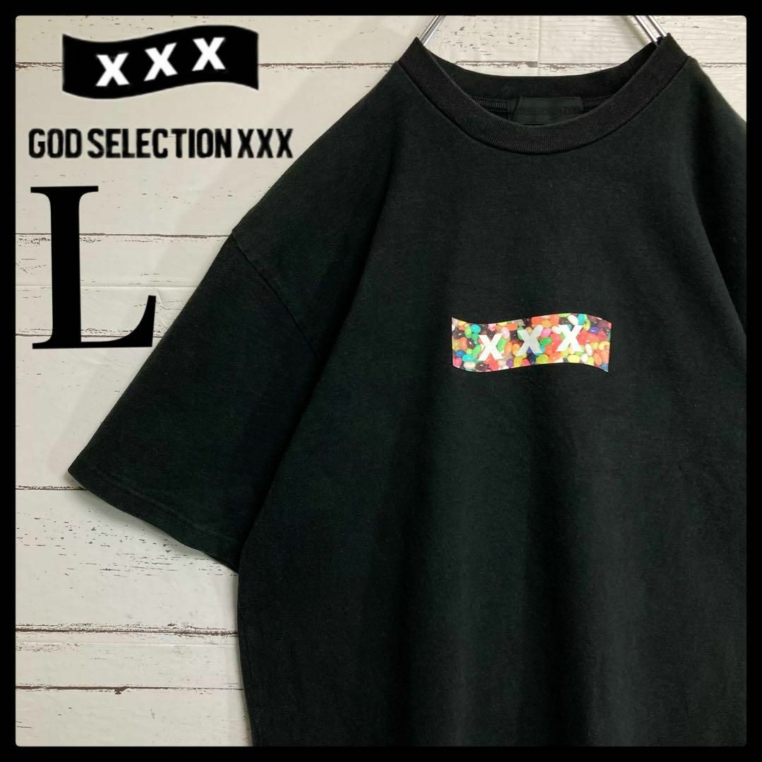 GOD SELECTION XXX(ゴッドセレクショントリプルエックス)の【人気モデル】ゴッドセレクション☆センターボックスロゴ Lサイズ 入手困難 黒 メンズのトップス(Tシャツ/カットソー(半袖/袖なし))の商品写真