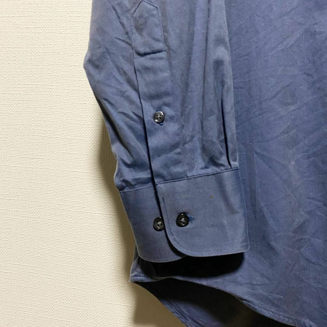 VINTAGE(ヴィンテージ)のアメリカ古着　長袖 シャツ　Yシャツ　カラーシャツ　ブルー　A103 メンズのトップス(シャツ)の商品写真