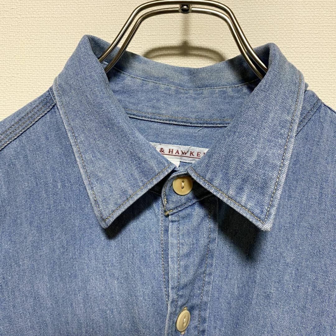 VINTAGE(ヴィンテージ)のアメリカ古着　デニムシャツ　長袖 シャツ　コットンシャツ　アメカジ　A138 メンズのトップス(シャツ)の商品写真