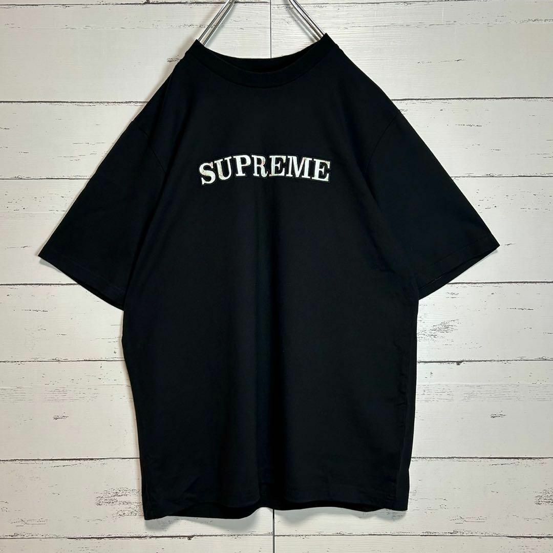 Supreme(シュプリーム)の【美品】シュプリーム☆ワッペン刺繍センターロゴ Tシャツ 花柄 希少 入手困難 メンズのトップス(Tシャツ/カットソー(半袖/袖なし))の商品写真