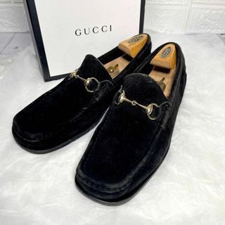 グッチ(Gucci)のグッチ　ホースビット　ローファー　黒　スエード　9 1/2D(ブーツ)