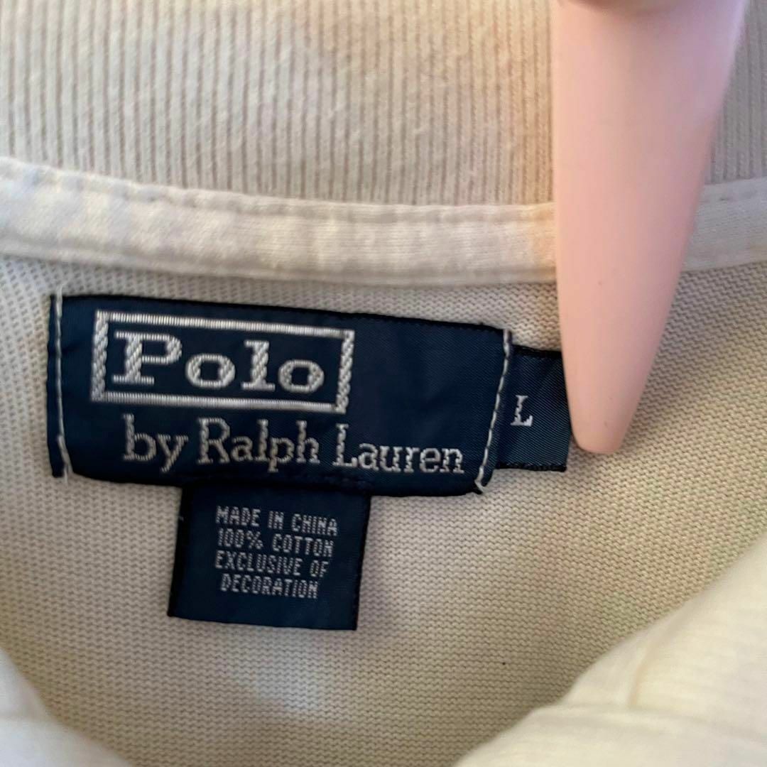 POLO RALPH LAUREN(ポロラルフローレン)のヴィンテージ古着ポロラルフローレンワンポイント刺繍ロゴ長袖カットソー　サイズL. メンズのトップス(スウェット)の商品写真