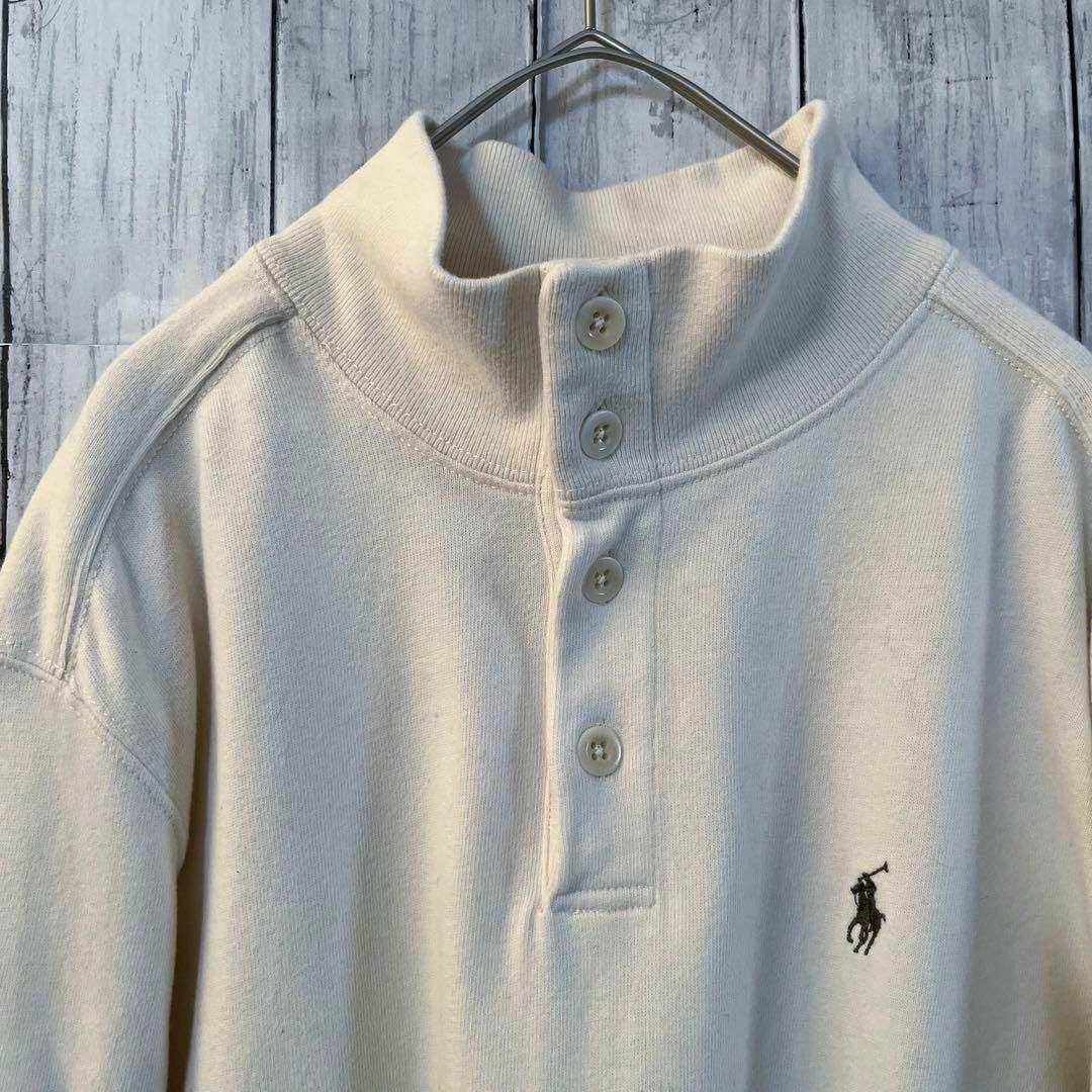 POLO RALPH LAUREN(ポロラルフローレン)のヴィンテージ古着ポロラルフローレンワンポイント刺繍ロゴ長袖カットソー　サイズL. メンズのトップス(スウェット)の商品写真