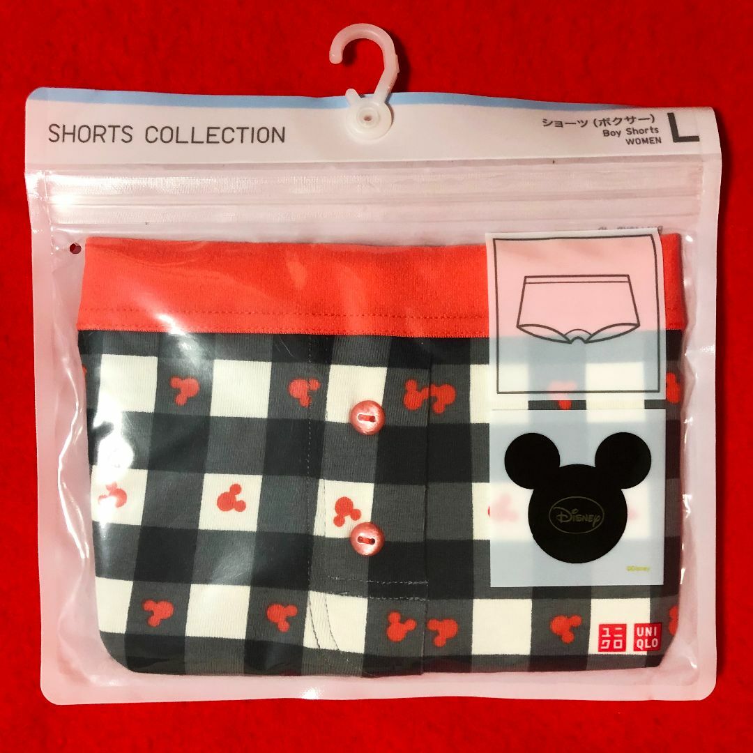 Disney(ディズニー)のユニクロWOMENディズニーショーツボクサーLサイズ2点／ミッキーマウス レディースの下着/アンダーウェア(ショーツ)の商品写真