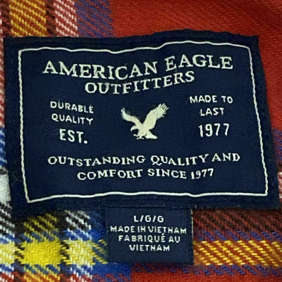 American Eagle(アメリカンイーグル)のアメリカンイーグル 長袖シャツ チェック 胸ポケット US古着 o40 メンズのトップス(シャツ)の商品写真