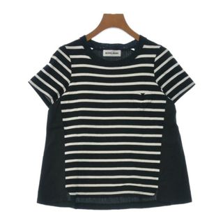 ミュベールワーク(MUVEIL WORK)のMUVEIL WORK Tシャツ・カットソー 38(M位) 黒x白(ボーダー) 【古着】【中古】(カットソー(半袖/袖なし))