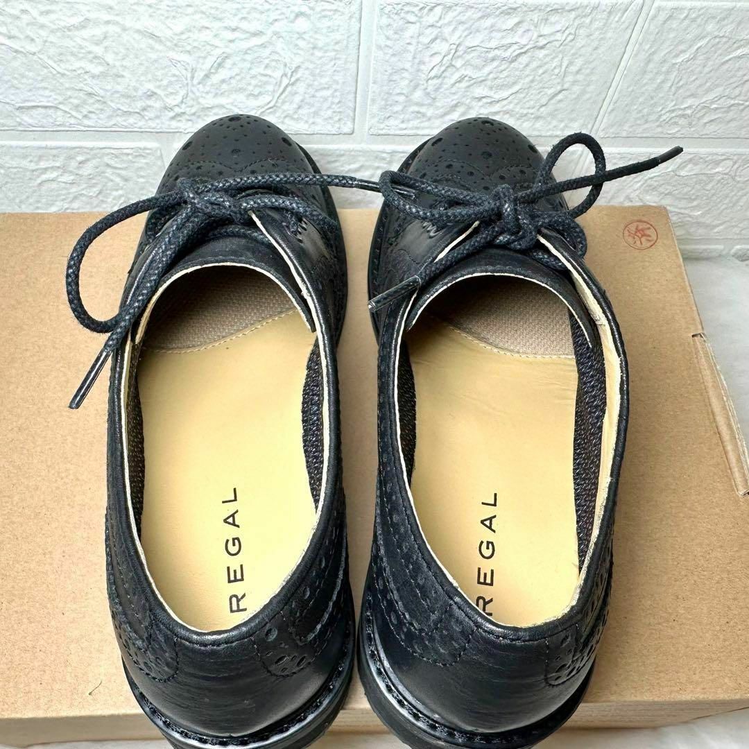 REGAL(リーガル)のリーガル ドレスシューズ　ウイングチップ　ブラック　22.5cm レディースの靴/シューズ(ローファー/革靴)の商品写真