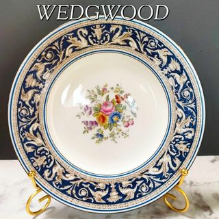 ウェッジウッド(WEDGWOOD)のウェッジウッド フロレンティーン サラダプレート コバルト フラワー 希少品(食器)