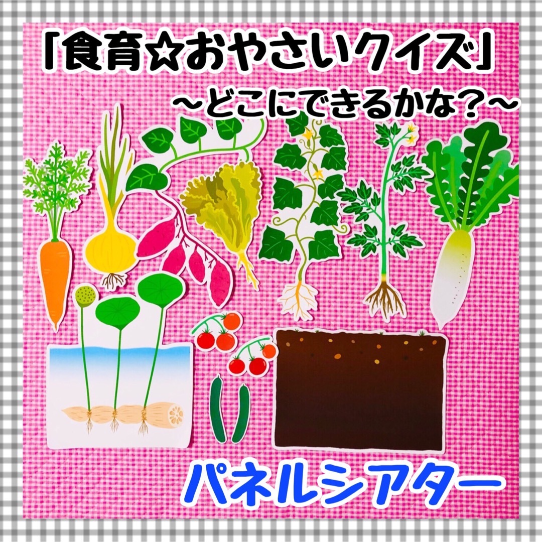 パネルシアター　食育　野菜　保育知育教材　幼稚園　療育　誕生会　発達  キッズ/ベビー/マタニティのおもちゃ(知育玩具)の商品写真