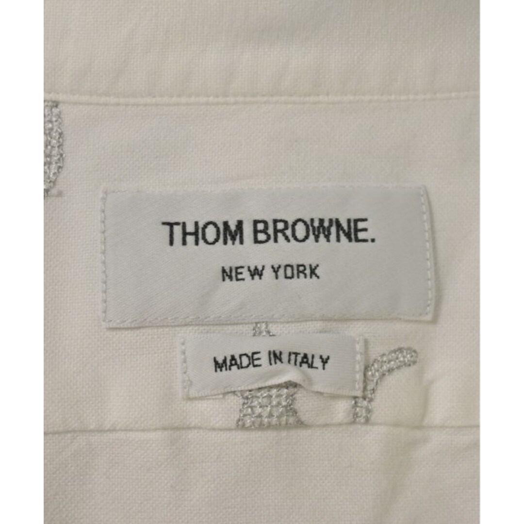 THOM BROWNE(トムブラウン)のTHOM BROWNE カジュアルシャツ 3(L位) 白xグレー系(総柄) 【古着】【中古】 メンズのトップス(シャツ)の商品写真