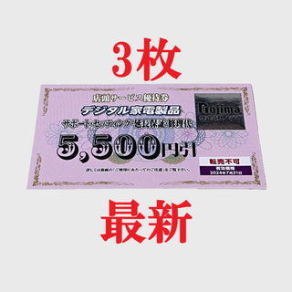 ノジマ 優待 店頭サービス デジタル家電製品 期限 2024年 7月末 3枚A2(その他)