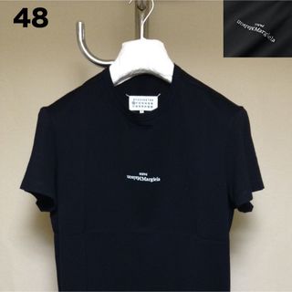 マルタンマルジェラ(Maison Martin Margiela)の新品 48 マルジェラ 23ss 定番 ロゴ反転Tシャツ 黒白 6096(Tシャツ/カットソー(半袖/袖なし))