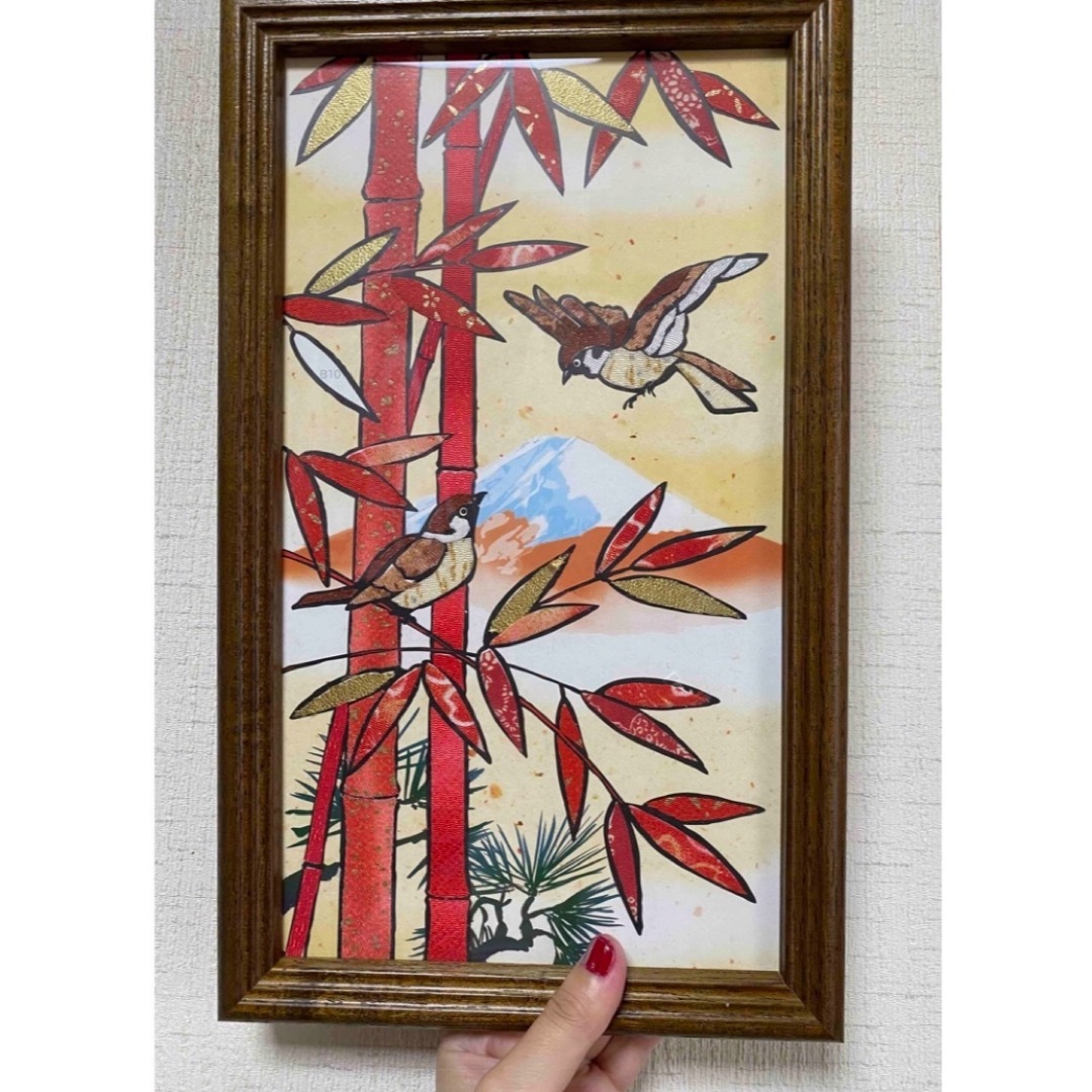 友人の名古屋社長夫妻からの頂き物　座敷わらしの宿の幸福を呼ぶ赤竹と雀の絵！ その他のその他(その他)の商品写真