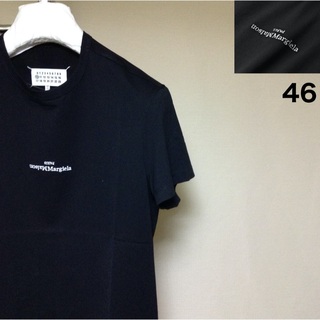 マルタンマルジェラ(Maison Martin Margiela)の新品 46 マルジェラ 23aw ブランドロゴ反転 Tシャツ 黒白 6104(Tシャツ/カットソー(半袖/袖なし))