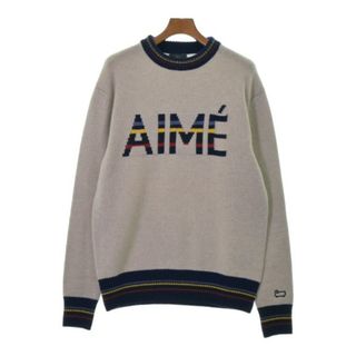 AIME LEON DORE ニット・セーター L ベージュx紺x赤等 【古着】【中古】(ニット/セーター)