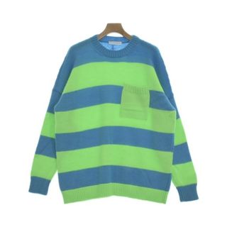 ジェイダブリューアンダーソン(J.W.ANDERSON)のJW Anderson ニット・セーター M 青x蛍光グリーン(ボーダー) 【古着】【中古】(ニット/セーター)