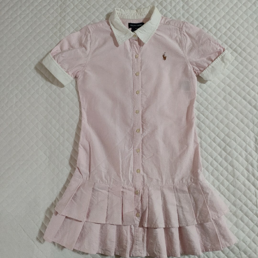 Ralph Lauren(ラルフローレン)のラルフローレン　ワンピース　半袖　ピンク　ポロシャツ キッズ/ベビー/マタニティのキッズ服女の子用(90cm~)(ワンピース)の商品写真