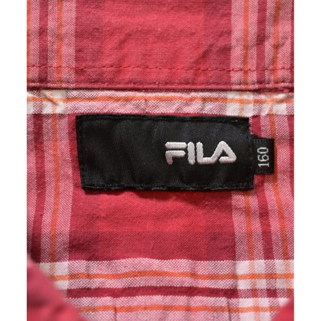 FILA(フィラ)のFILA フィラ カジュアルシャツ 160(M位) 赤x白xオレンジ(チェック) 【古着】【中古】 メンズのトップス(シャツ)の商品写真