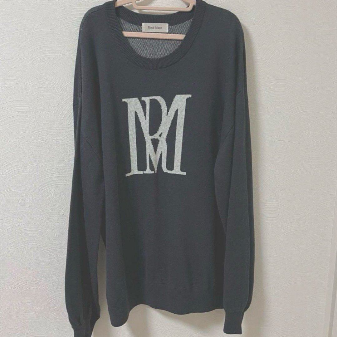 Rosé Muse RM logo knit  L size【navy】 メンズのトップス(ニット/セーター)の商品写真