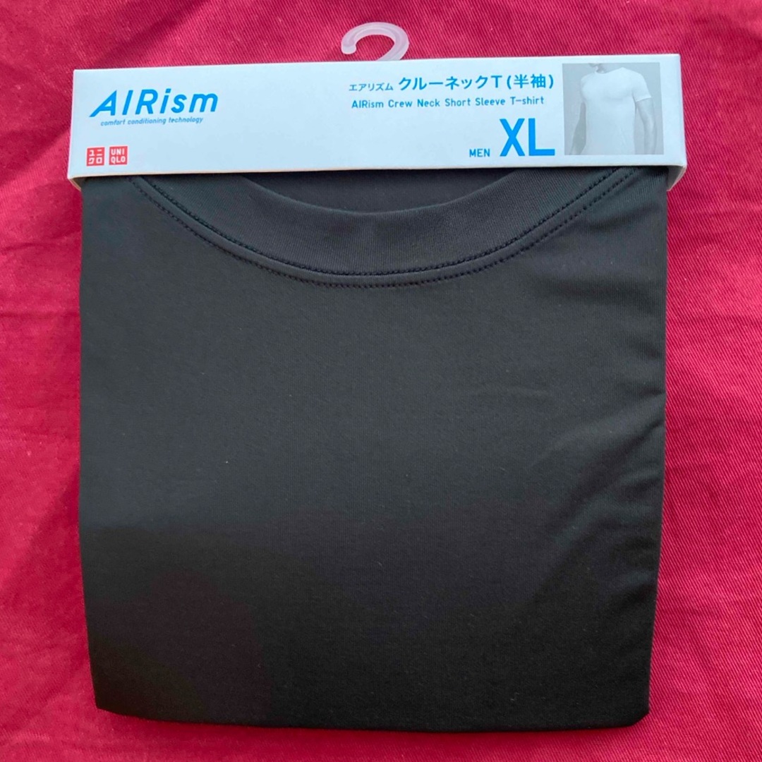 UNIQLO(ユニクロ)の【未使用❗️】UNIQLO エアリズム　クルーネックT【半袖】　X L ブラック メンズのトップス(Tシャツ/カットソー(半袖/袖なし))の商品写真