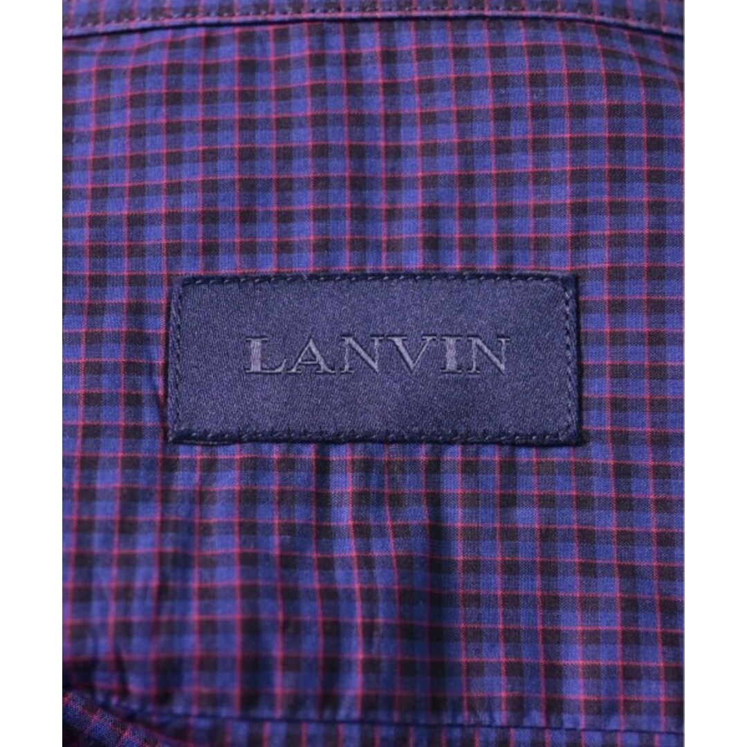 LANVIN(ランバン)のLANVIN ランバン カジュアルシャツ 39(M位) 紫系(チェック) 【古着】【中古】 メンズのトップス(シャツ)の商品写真