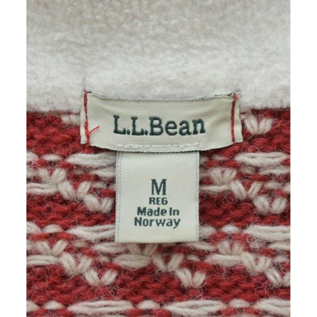 L.L.Bean(エルエルビーン)のL.L.Bean エルエルビーン カーディガン M 赤x白(総柄) 【古着】【中古】 メンズのトップス(カーディガン)の商品写真