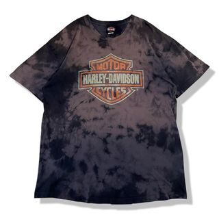 ハーレーダビッドソン(Harley Davidson)の【00s】ハーレーダビッドソン タイダイ柄 ビッグロゴ バイクTシャツ XL(Tシャツ/カットソー(半袖/袖なし))