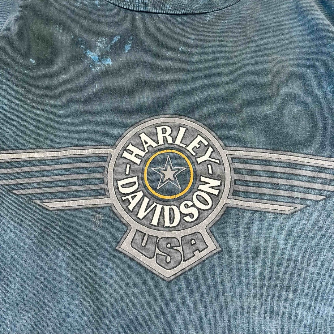 Harley Davidson(ハーレーダビッドソン)の【ヴィンテージ】激レア！80s ハーレーダビッドソン タイダイ柄Tシャツ L メンズのトップス(Tシャツ/カットソー(半袖/袖なし))の商品写真