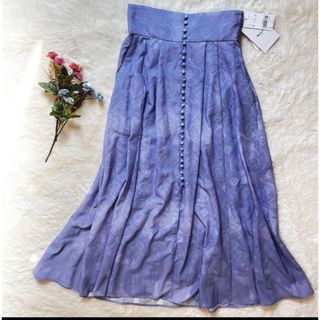 アメリヴィンテージ(Ameri VINTAGE)のAMERI MEDI LAMP EMBROIDERY SKIRT パープル(ロングスカート)