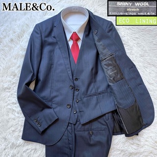メイルアンドコー(MALE&Co.)のMALE&Co. セットアップスーツ スリーピース 3ピース ネイビー 紺 A4(セットアップ)