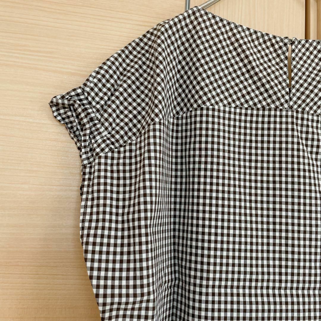 Spick & Span(スピックアンドスパン)のスピックアンドスパン　半袖ブラウス　ブラック　ギンガムチェック レディースのトップス(シャツ/ブラウス(半袖/袖なし))の商品写真