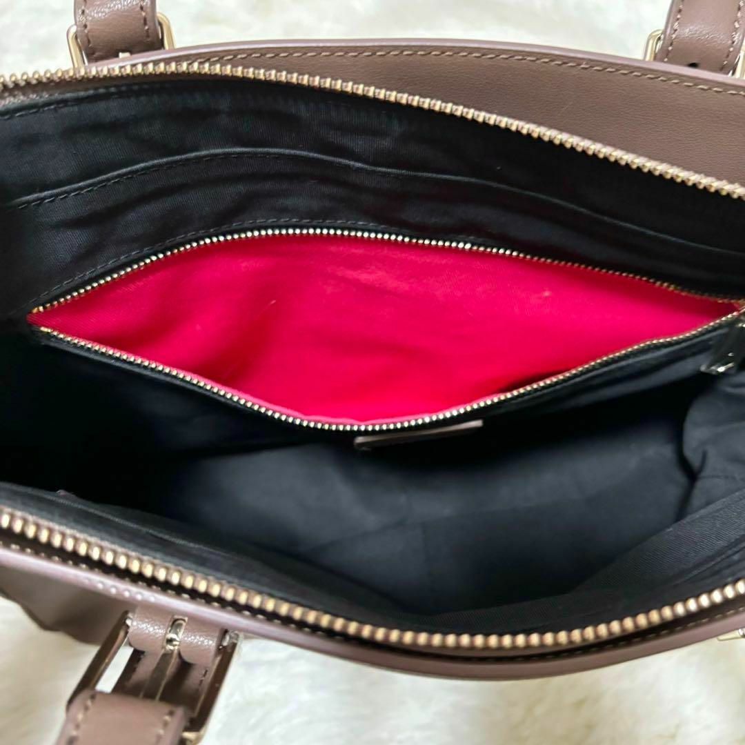 Paul Smith(ポールスミス)のポールスミス トートバッグ　ハンドバッグ　マルチストライプ　茶　本革 レディースのバッグ(トートバッグ)の商品写真