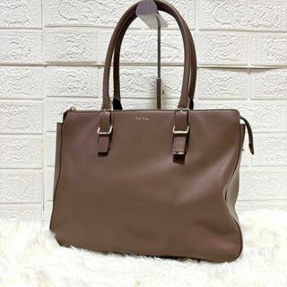 ポールスミス(Paul Smith)のポールスミス トートバッグ　ハンドバッグ　マルチストライプ　茶　本革(トートバッグ)